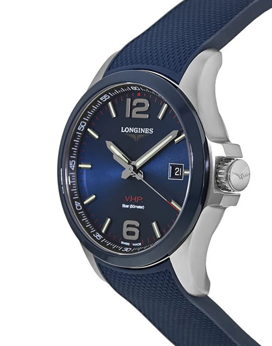 Longines Longines Conquest V.H.P. L3.729.4.96.9 , наручные мужские часы фото под углом